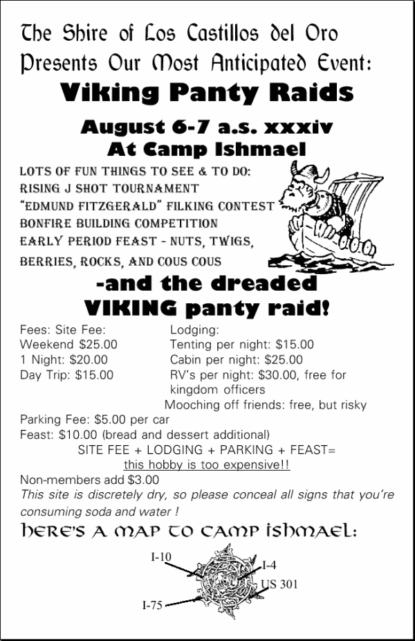 Event Flyer: Viking Panty Raids